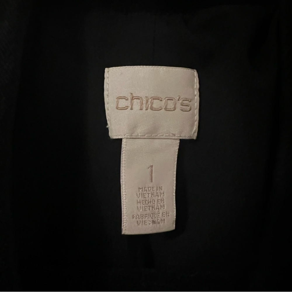 Chicos Black Velveteen Gold Button Blazer - Picture 4 of 7